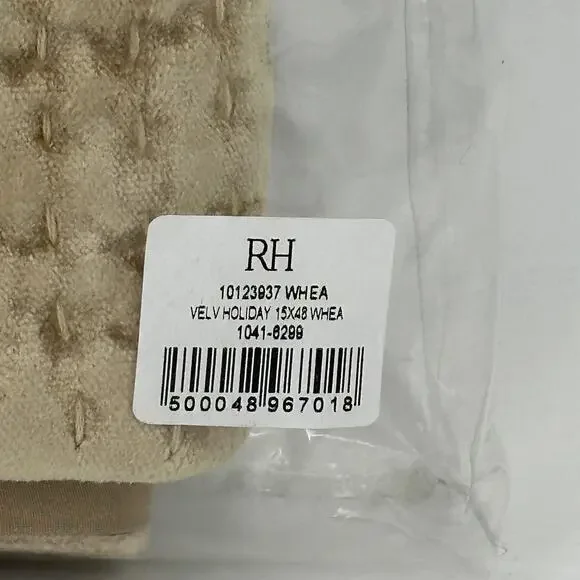 Restoration Hardware Velvet Pick Stitch Grande King Lumbar Sham Wheat